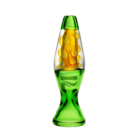 Pulsar Lava Lamp One Hitter in Green - Retro Borosilicate Glass Smoking Pipe