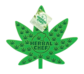 Pulsar Leaf Silicone Trivet in green with cannabis leaf design, ideal for kitchen use