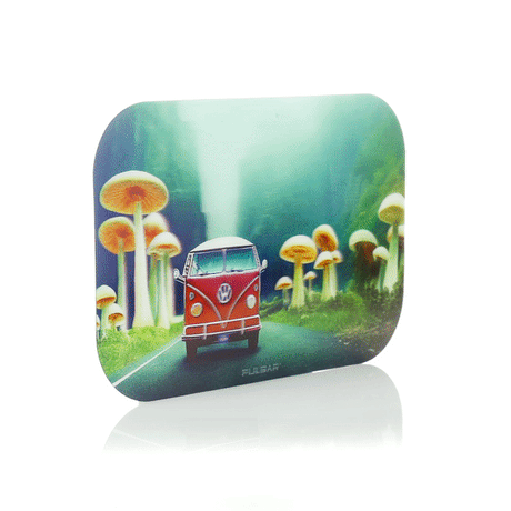 Pulsar Magnetic Rolling Tray Lid with Camper Van and Mushrooms Design, 11"x7" Size