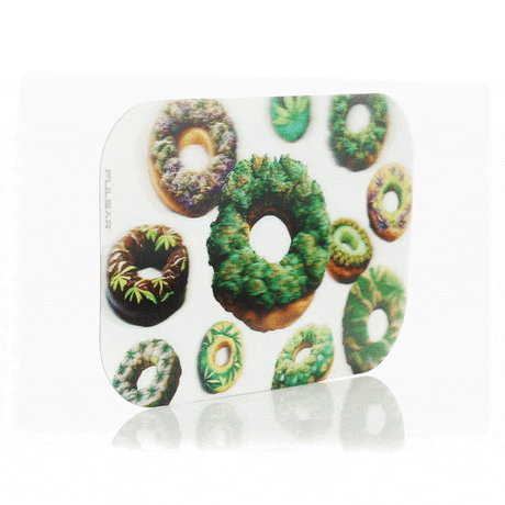 Pulsar Magnetic 3D Rolling Tray Lid with Forbidden Donuts design, 11"x7", vibrant and whimsical