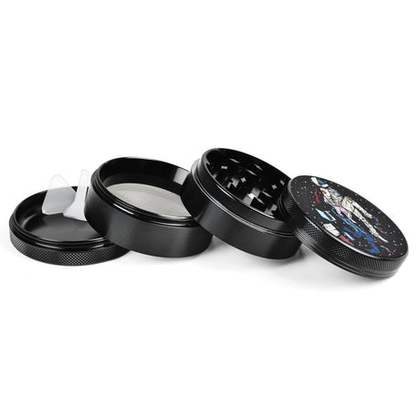 Pulsar Metal Grinder - Super Spaceman Design, 2.5" 4-Part Steel, Side View