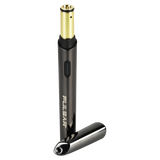 Pulsar Micro Dose Vaporizer Pen in black, side view with cap detached, compact for travel
