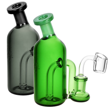 Pulsar Mini Bottle Rig in green and black, 90-degree joint angle, for concentrates