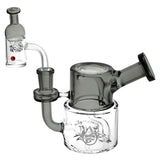 Pulsar Mini Chug Recycler Dab Rig with Quartz Cap, Compact Design, 45 Degree Joint - Front View