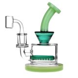 Pulsar Mini Inline Perc Rig in assorted colors with a 14mm female joint, side view on white background