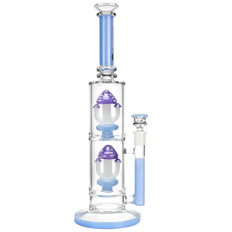 Pulsar Mycelial Revolution Water Pipe, 14.75" tall, with blue accents and mushroom design