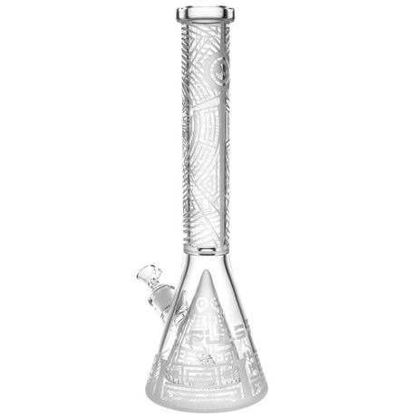 Pulsar Mystical Geometry Beaker Water Pipe, 16", 14mm Female, Front View on White Background