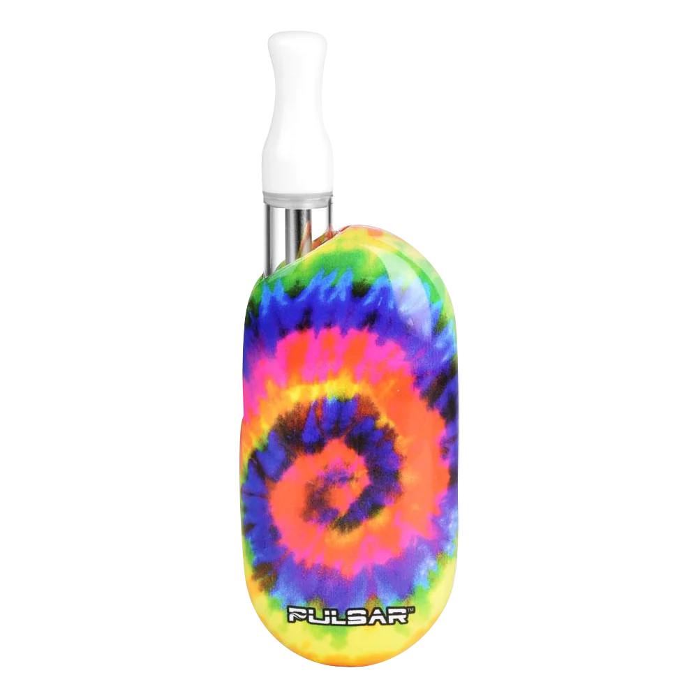 Pulsar Obi Auto-Draw Battery with vibrant tie-dye design, front view, compact and portable
