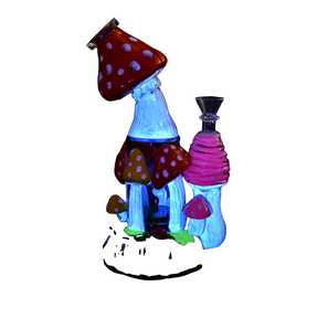 Pulsar Old School Shroom Water Pipe, 9" height, 14mm female joint, with honeycomb percolator, front view