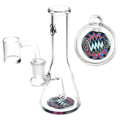 Pulsar Party on the Bottom Mini Rig - Compact 5.75" Borosilicate Glass Dab Rig with 90 Degree Joint
