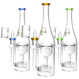 Pulsar Pass The Suds Bottle Dab Rigs with Recycler Design in Borosilicate Glass, 8.75" Tall, 14mm F