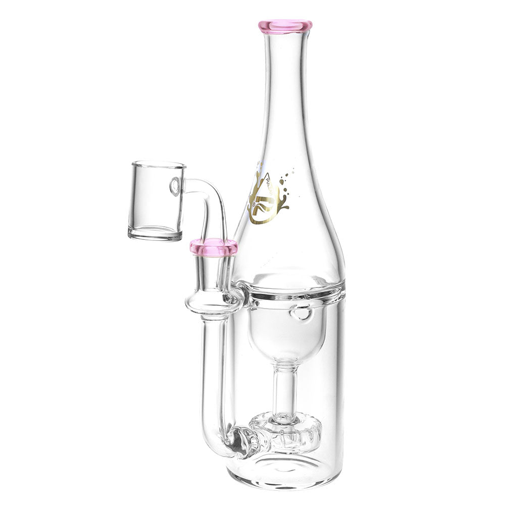 Pulsar Pass The Suds Bottle Dab Rig, 8.75" tall, 14mm Female, with Recycler Design, front view