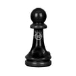 Pulsar Pawn Chess Piece Hand Pipe in Borosilicate Glass, Front View on Seamless White Background