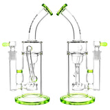 Pulsar Pearl Recycler Water Pipe with Disc Percolator, 10" Height, 90 Degree Joint, Front View