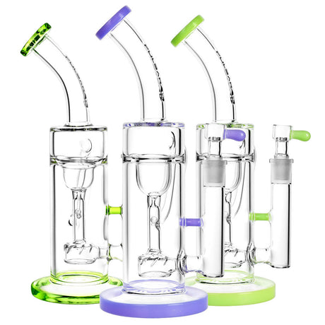 Pulsar Pearl Recycler Water Pipes in assorted colors with disc percolator and 90-degree joint