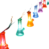 Pulsar Pipe Dreams Water Pipe LED String Lights, 12ft colorful bong-shaped bulbs