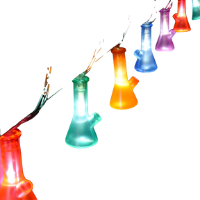 Pulsar Pipe Dreams Water Pipe LED String Lights, 12ft colorful bong-shaped bulbs