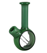Pulsar Pocket Bubbler in green, compact 5.25" borosilicate glass, portable design, front view