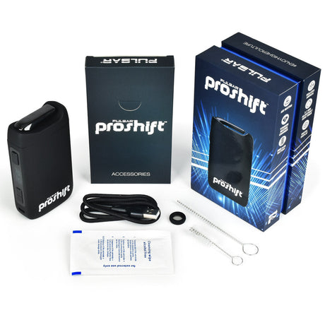 Pulsar ProShift™ Dry Herb Vaporizer set with 3000mAh battery, silicone and steel body, front view