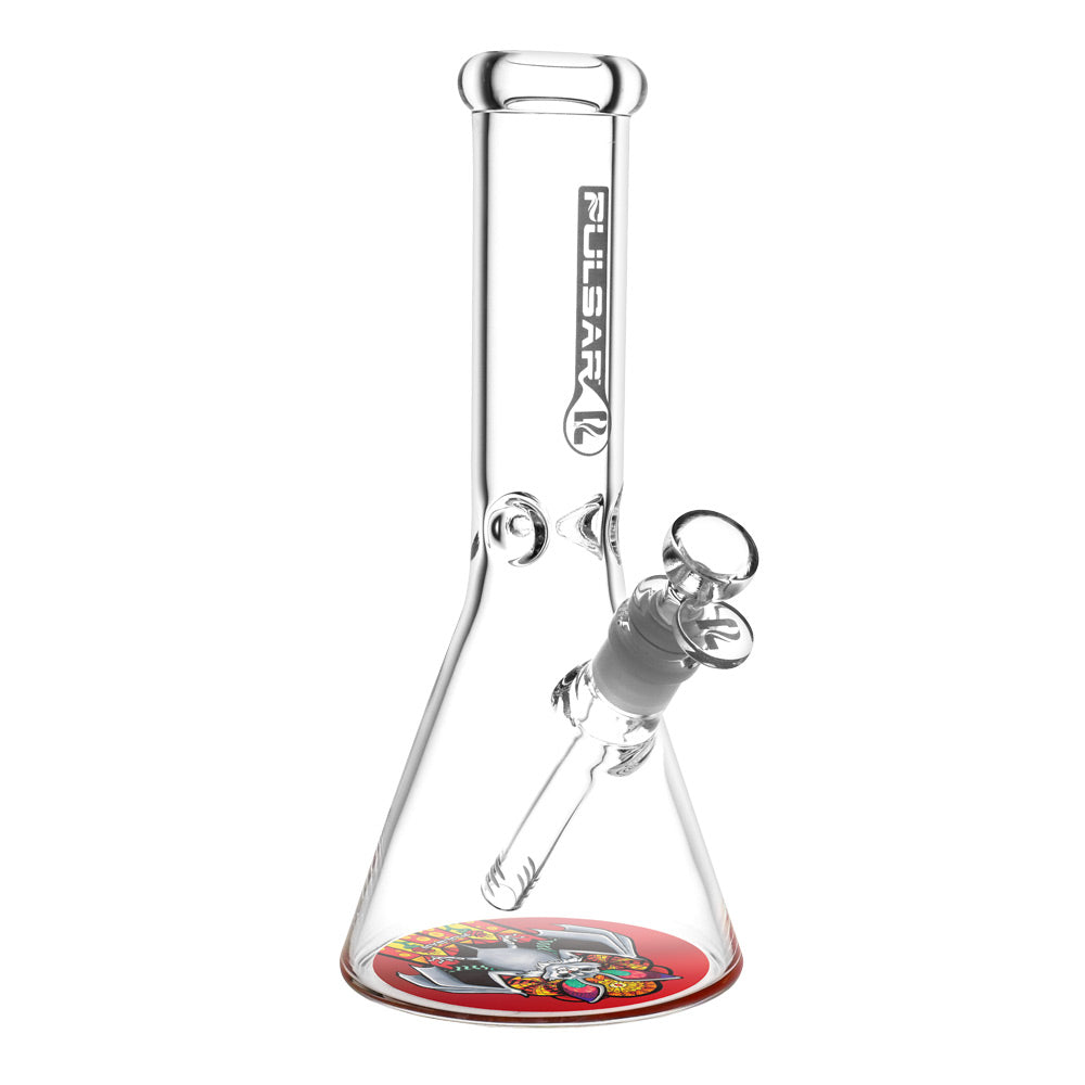 Pulsar Psychedelic Bat Beaker Water Pipe with Slit-Diffuser Percolator, 45 Degree Joint