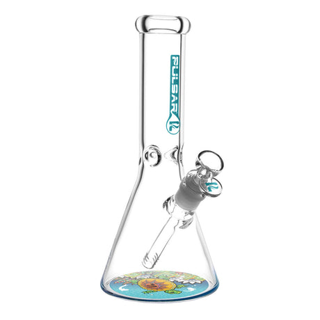 Pulsar Psychedelic Turtle Beaker Water Pipe, 10" Borosilicate Glass, Front View