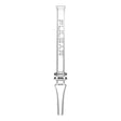 Pulsar Quartz Dab Straw front view on white background, clear quartz glass with sleek design