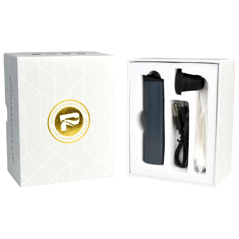 Pulsar Range Vape kit for herbs & concentrates with ceramic chamber, battery, and USB cable