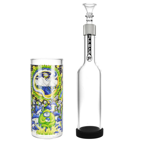 Pulsar Gravity Bong with Intricate Artwork on Borosilicate Glass, Front View