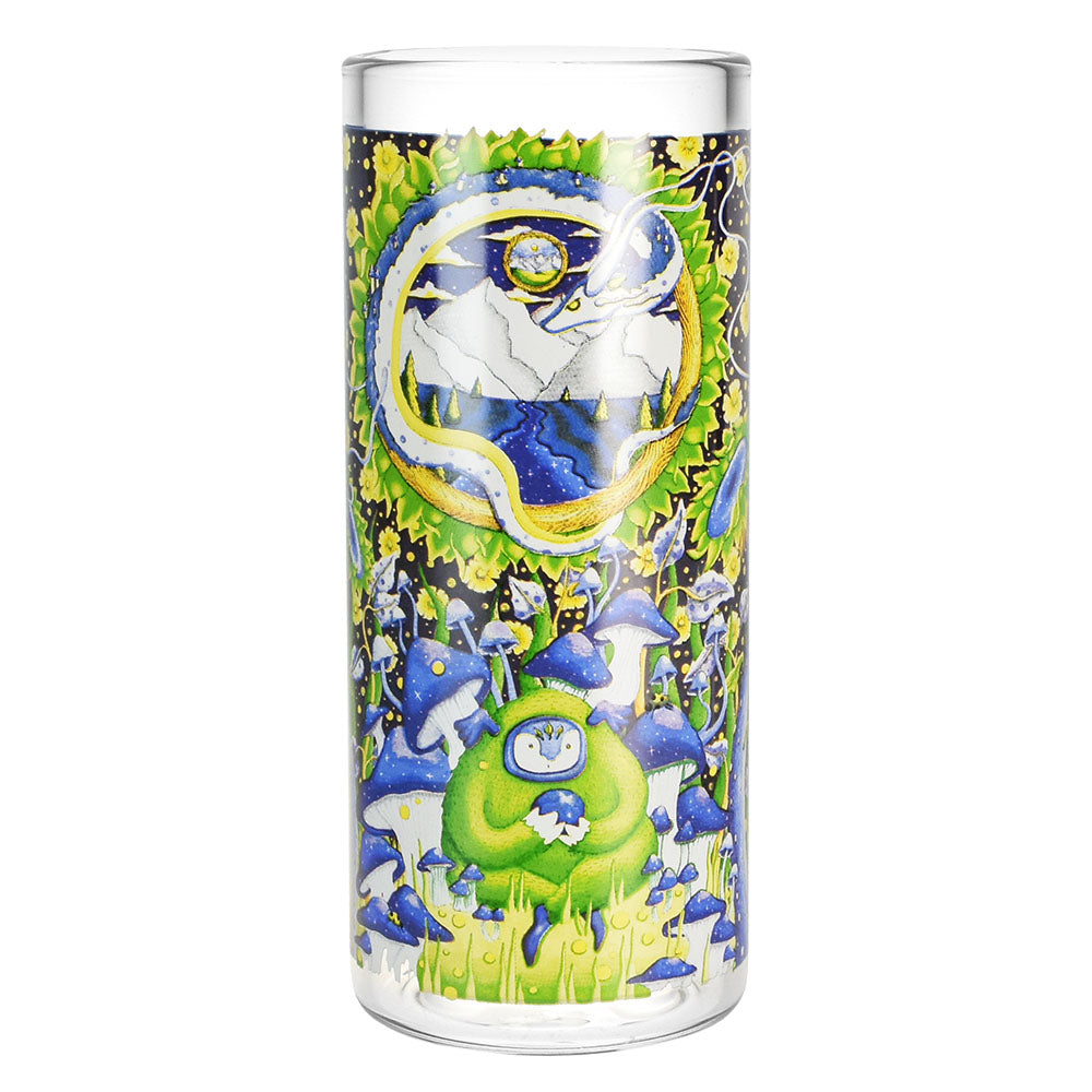 Pulsar Gravity Bong with Colorful Psychedelic Artwork, Borosilicate Glass, Front View
