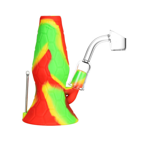 Pulsar RIP Series Mini Lava Flow Dual Rig, 4.5" with Quartz Banger, Side View