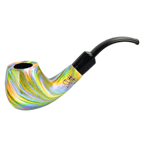 Pulsar Shire Pipes Bent Apple Rainbow Tobacco Pipe, 5.8" wooden spoon design, portable