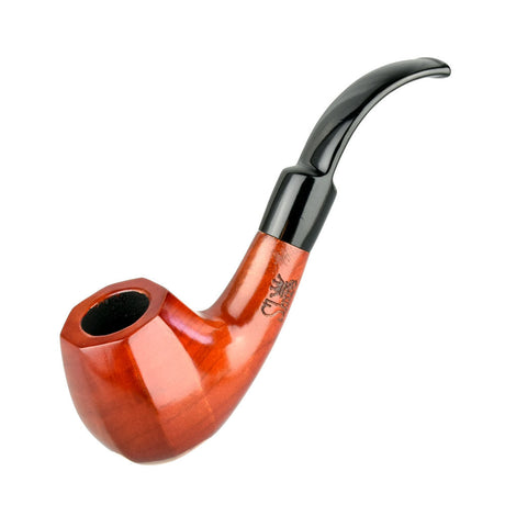 Pulsar Shire Pipes Bent Octagon Brandy Hand Pipe, 5.5", Cherry Wood, Side View