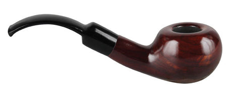 Pulsar Shire Pipes Bent Tomato hand pipe in cherry wood - 5.3" side view on white background