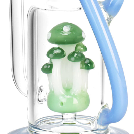 Close-up of Pulsar Shroom Recycler Water Pipe with intricate mushroom design