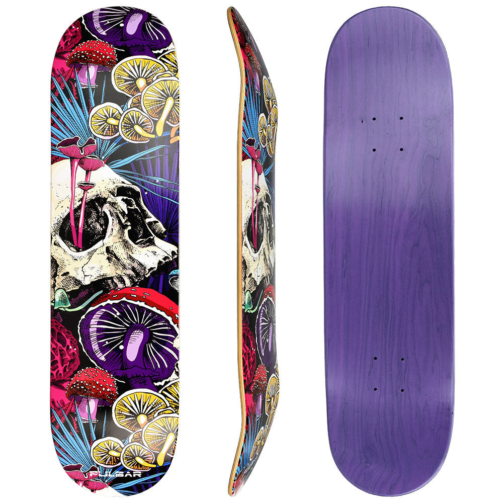 Pulsar SK8 Deck Grinder, 31" x 7.75", Forgotten Trip design, front and side views