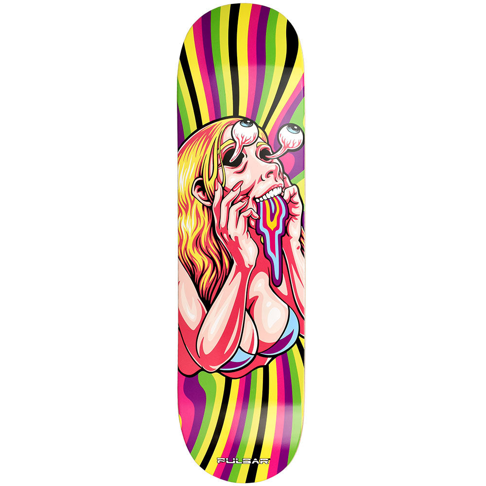 Pulsar SK8 Deck Lucy Facemelter Grinder, 31" x 7.75", vibrant wood with psychedelic design