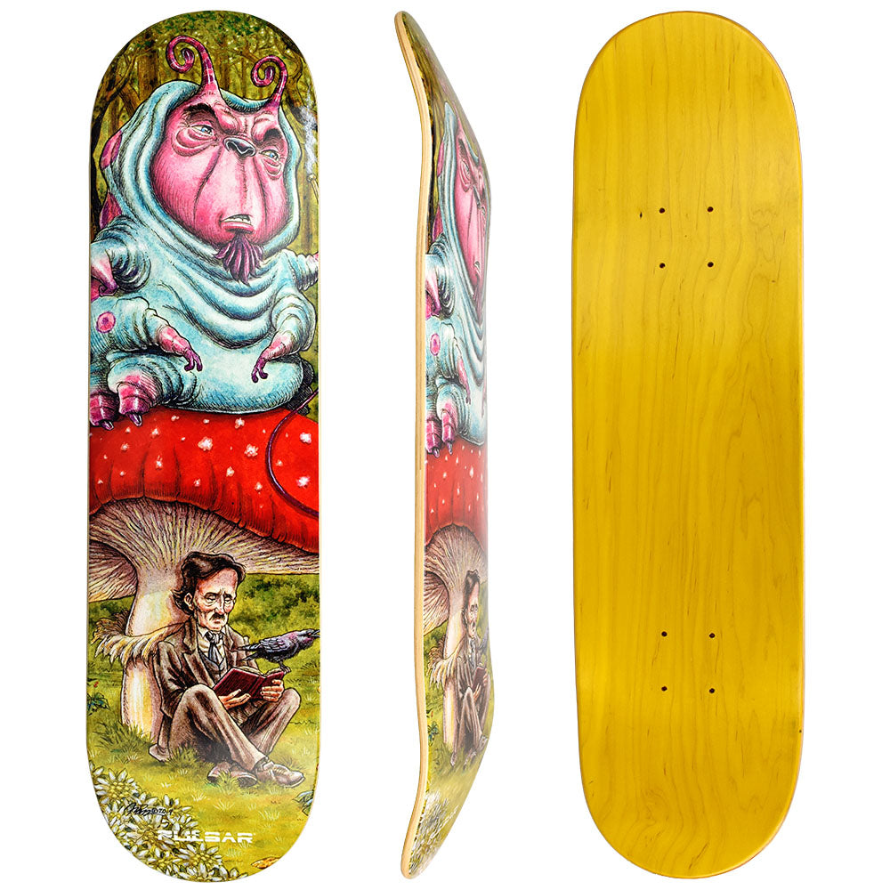 Pulsar SK8 Deck Malice In Wonderland, 31" x 7.75", vibrant artwork, triple view