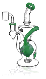 Pulsar Solid Ball Recycler Rig in Assorted Colors with Borosilicate Glass, Front View