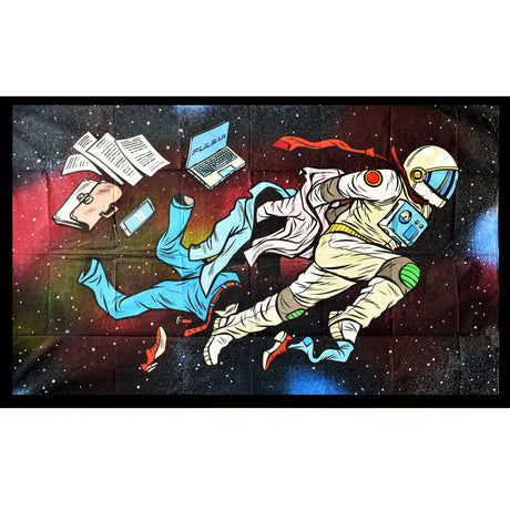 Pulsar Super Spaceman Cotton Tapestry, 55" x 83" with vibrant astronaut design