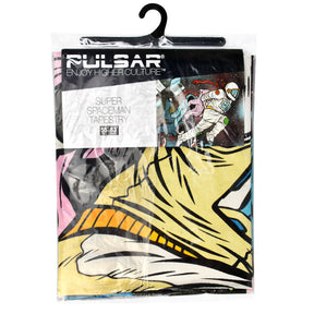 Pulsar Super Spaceman Tapestry, 55" x 83", vibrant cotton wall decor, packaged view