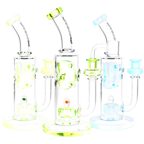 Pulsar Swiss Opal Perc Rig in various colors with heavy wall borosilicate glass