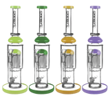 Assorted Pulsar Tree Perc Water Pipes with Colorful Bases and Mouthpieces, Front View