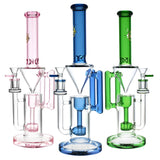 Pulsar Borosilicate Glass Gravity Recycler Water Pipes in Pink, Blue, Green | 14mm Female
