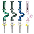 Assorted Pulsar U-Bend Neck Vapor Straws with Titanium Tips in Various Colors