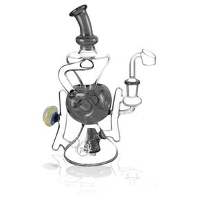 Pulsar Ultra Glass Egg Recycler Dab Rig, 9" with 14mm Female Joint, Assorted Colors, Front View