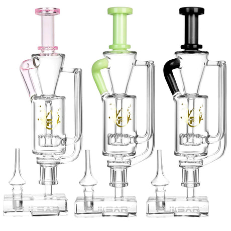 Pulsar Vapor Vessel Recycler Kit in three colors, compact design, for concentrates, front view