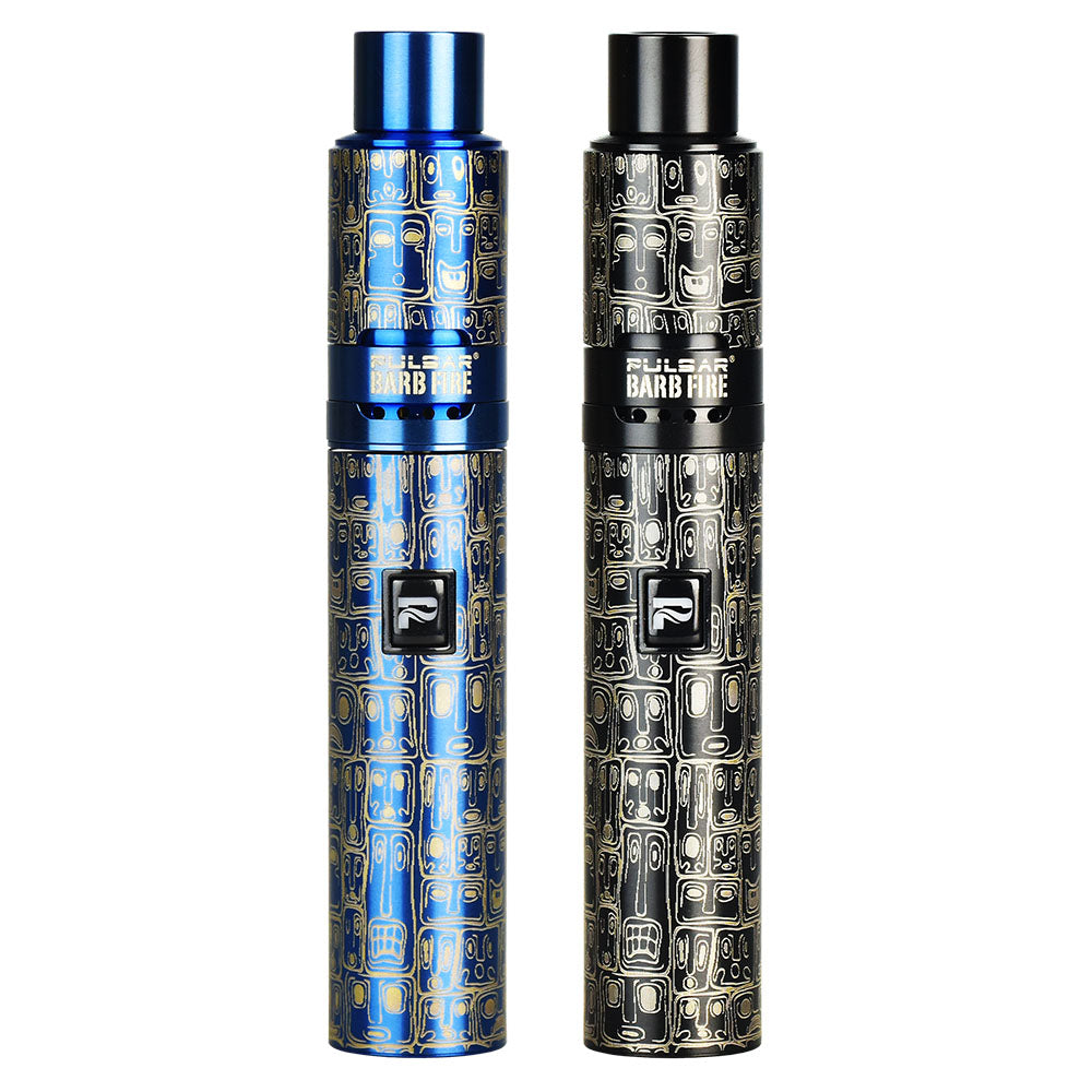 Pulsar Barb Fire Kit vaporizers with Boho Faces design, 1450mAh battery, front view on white