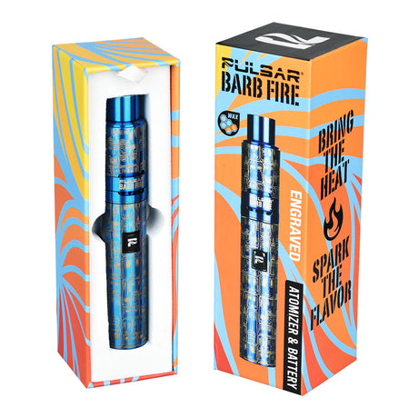 Pulsar Barb Fire Kit with Boho Faces Design, 1450mAh Battery, Front View with Packaging