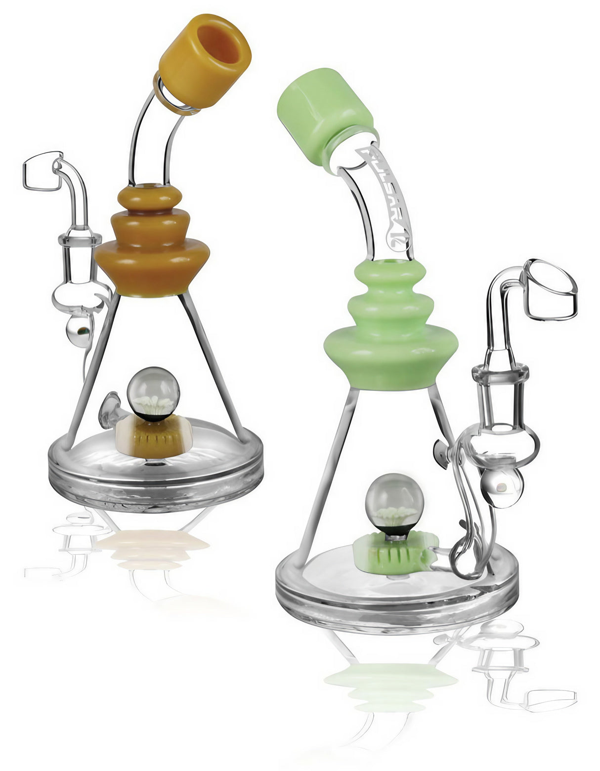 Pulsar Vase Opal Rig in Assorted Colors, 9" 14mm Female Joint, Borosilicate Glass, Front View