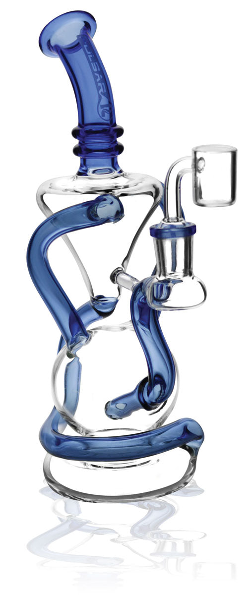Pulsar Vortex Recycler Oil Rig in Blue - 9" Front View on White Background